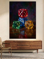 Renkli Zar Kulesi Modern Sanat Kanvas Tablo