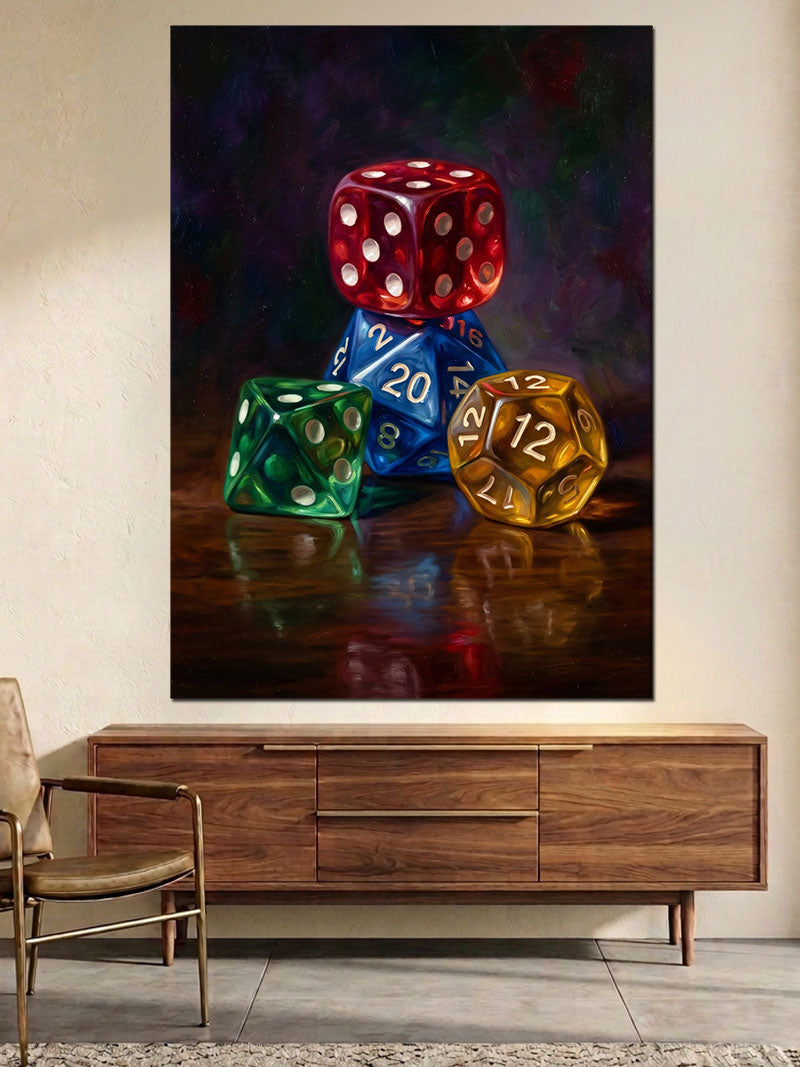 Renkli Zar Kulesi Modern Sanat Kanvas Tablo