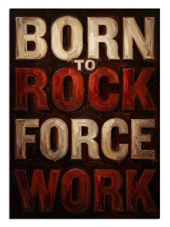 born to rock, müzik mottosu, modern yazı
