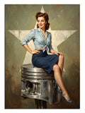 pin-up, metal yıldız, nostalji, şık kadın