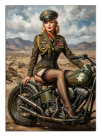 pin-up, motosiklet, ordu, nostalji, kadın