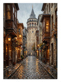 galata kulesi, istanbul sokağı, gece, şehir