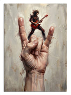 rock işareti, mini gitarist, sürreal müzik