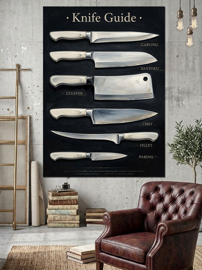 Knife Guide Farklı Bıçak Türleri Kanvas Tablo