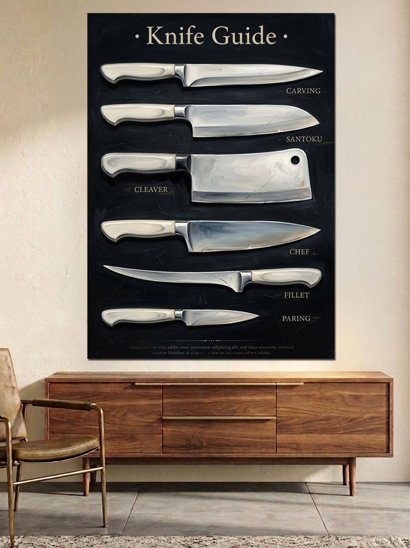 Knife Guide Farklı Bıçak Türleri Kanvas Tablo