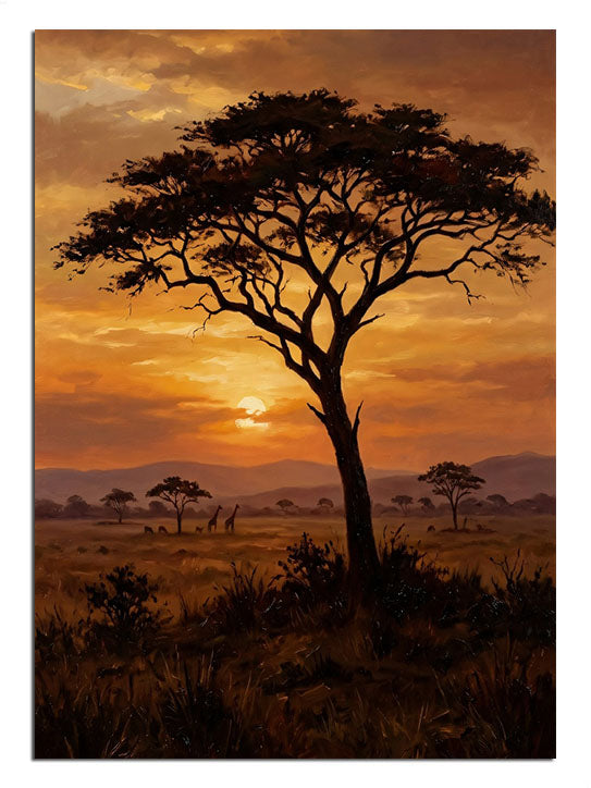 savana, gün batımı, afrika ağacı, doğa
