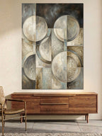 Modern Soyut Daireler Ve Dokular Kanvas Tablo