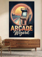 Arcade Wizard Retro Oyun Tabelası Kanvas Tablo