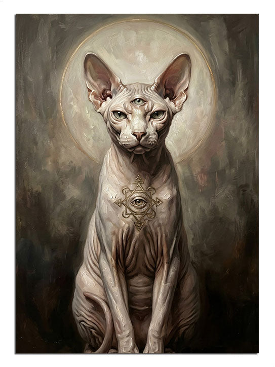sphynx kedisi, mistik hayvan, portre, karanlık