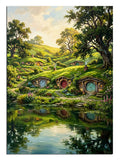 hobbit evi, masalsı manzara, yeşil doğa, huzur