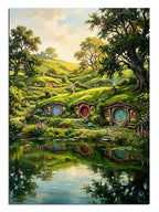 hobbit evi, masalsı manzara, yeşil doğa, huzur