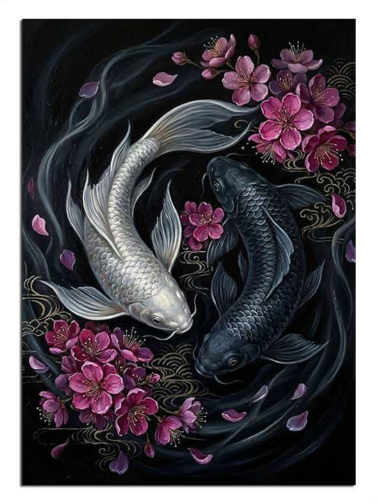 yin yang, balık sanatı, denge, siyah beyaz, çiçek