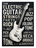 gitar parçaları, teknik çizim, müzik dekoru, poster