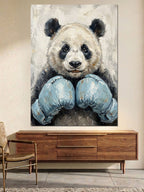 Boks Eldivenli Güçlü Yavru Panda Kanvas Tablo