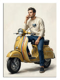 klasik vespa, motorcu, şık adam, şehir hayatı