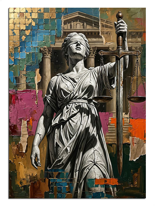 adalet heykeli, themis, hukuk, renk patlaması