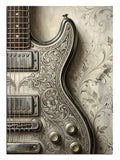 elektro gitar, gümüş desenler, müzik sanatı, şık