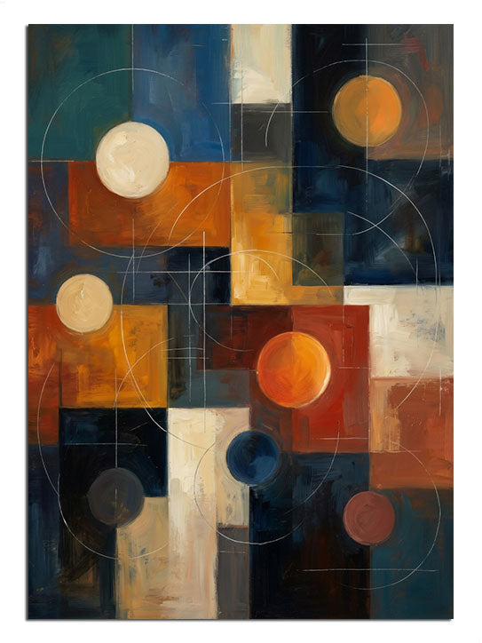 geometrik sanat, renkli kareler, modern dekor
