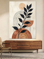 Boho Tarzı Minimalist Yaprak Tasarımı Kanvas Tablo