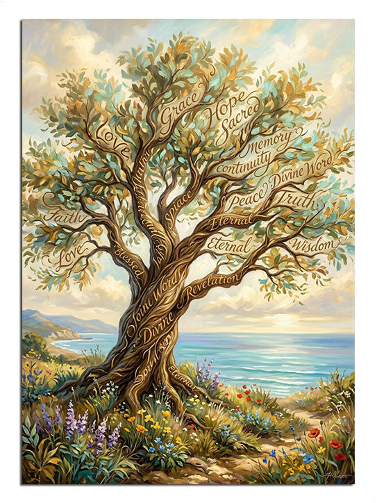 zeytin ağacı, deniz manzarası, doğa, huzur