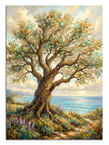 zeytin ağacı, deniz manzarası, doğa, huzur