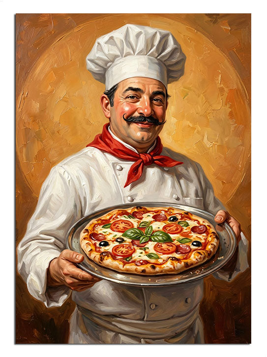 şef aşçı, pizza sanatı, mutfak dekoru, neşe