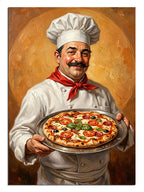 şef aşçı, pizza sanatı, mutfak dekoru, neşe