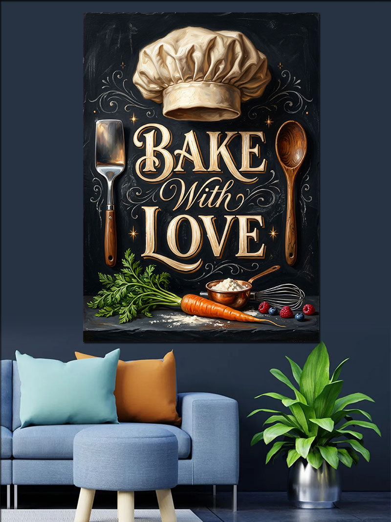 Bake With Love Mutfak Kanvas Tablo