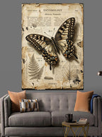 Entomology Kelebek Vintage Poster Kanvas Tablo
