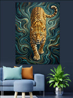 Girdap deseni ve Leopar Kanvas Tablo