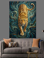 Girdap deseni ve Leopar Kanvas Tablo