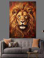 Alevli Yeleli Aslan Portresi Kanvas Tablo