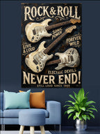 Rock And Roll Elektro Gitarlar Kanvas Tablo