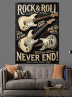 Rock And Roll Elektro Gitarlar Kanvas Tablo