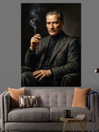 Puro İçen Mustafa Kemal Atatürk Kanvas Tablo