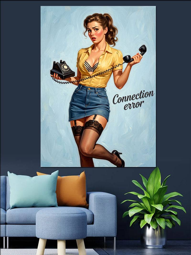Connection Error Telefonlu Pin-Up Kanvas Tablo
