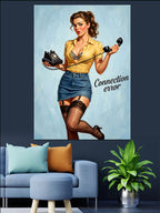 Connection Error Telefonlu Pin-Up Kanvas Tablo