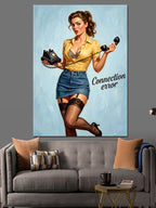 Connection Error Telefonlu Pin-Up Kanvas Tablo