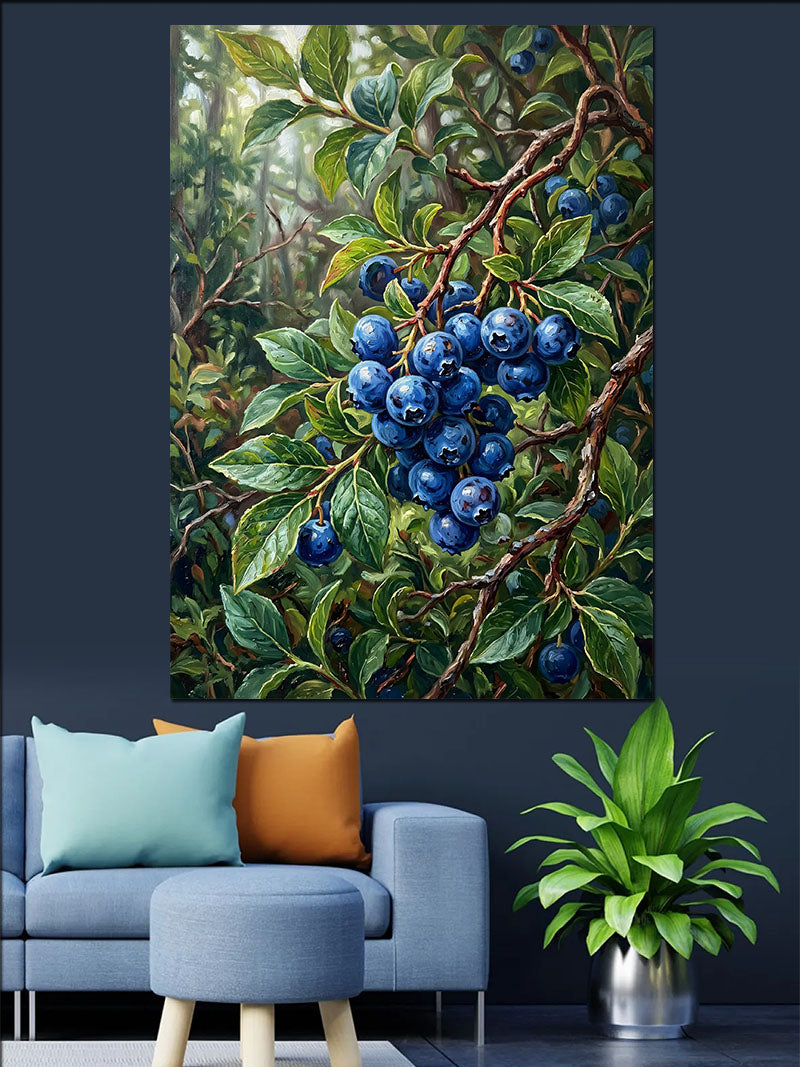 Dalda Yaban Mersini Meyveleri Kanvas Tablo