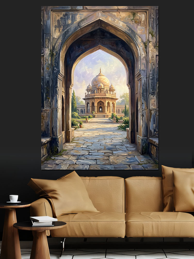 Hint Kemerli Cami Bahçesi Manzara Kanvas Tablo