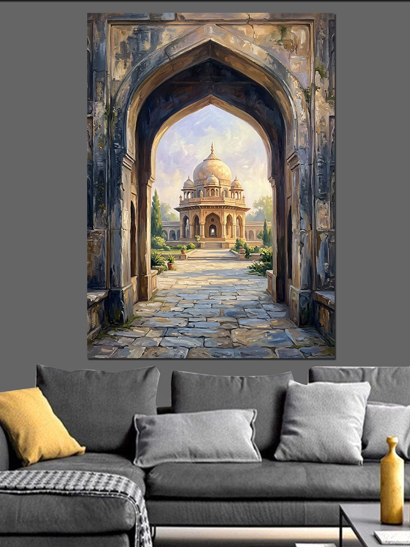 Hint Kemerli Cami Bahçesi Manzara Kanvas Tablo