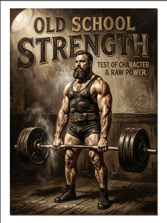 Old School Strength Halterci Adam Spor kanvas