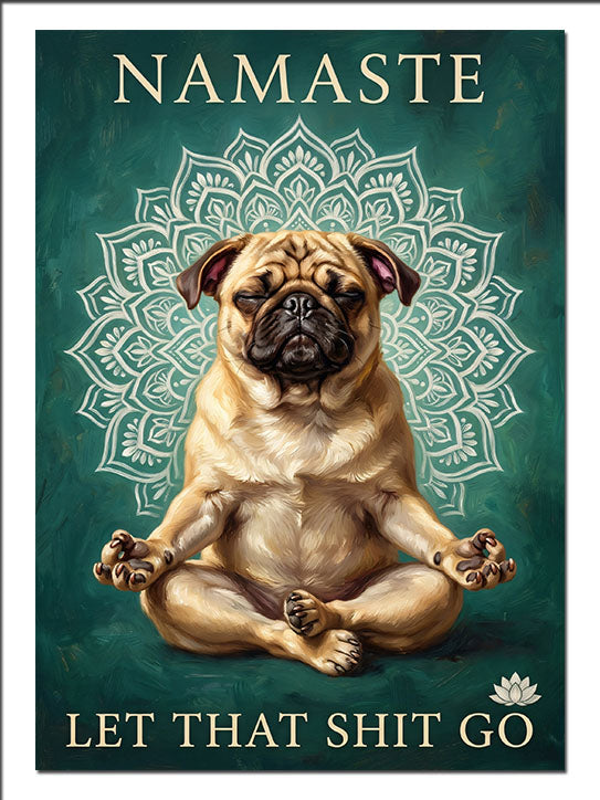 Pug Köpek Yoga Namaste Mandala Hayvan kanvas tablo