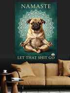 Pug Köpek Yoga Namaste Mandala Kanvas Tablo