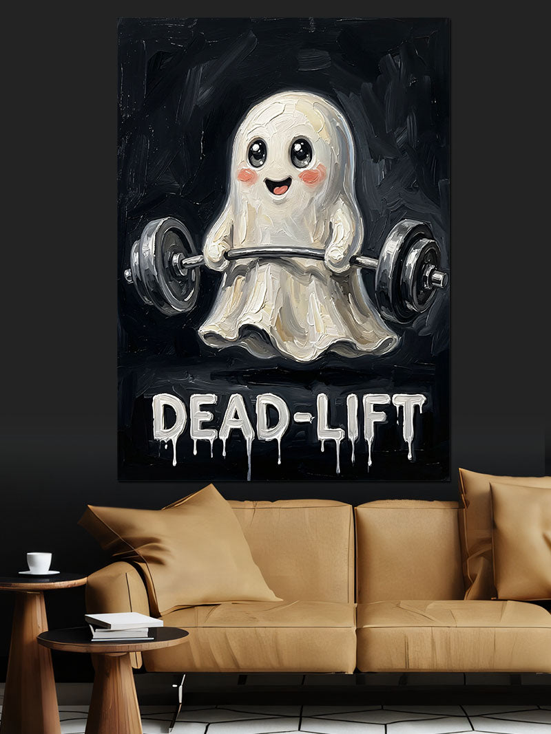 Hayalet Halter Kaldıran Sevimli Deadlift Kanvas Tablo