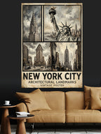 New York City Siyah Beyaz Poster Kanvas Tablo