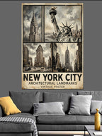 New York City Siyah Beyaz Poster Kanvas Tablo