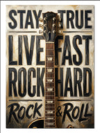 Stay True Live Fast Rock Afişi Müzik kanvas tablo