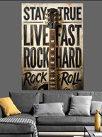 Stay True Live Fast Rock Afişi Kanvas Tablo
