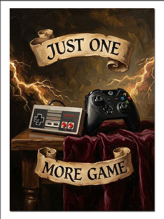 Just One More Game Konsol Afişi Oyun kanvas tablo